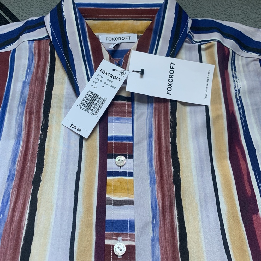 Foxcroft Colorful Striped Button Down Shirt